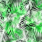 Tigris-ocelot mintás fürdőruha anyag - GREEN